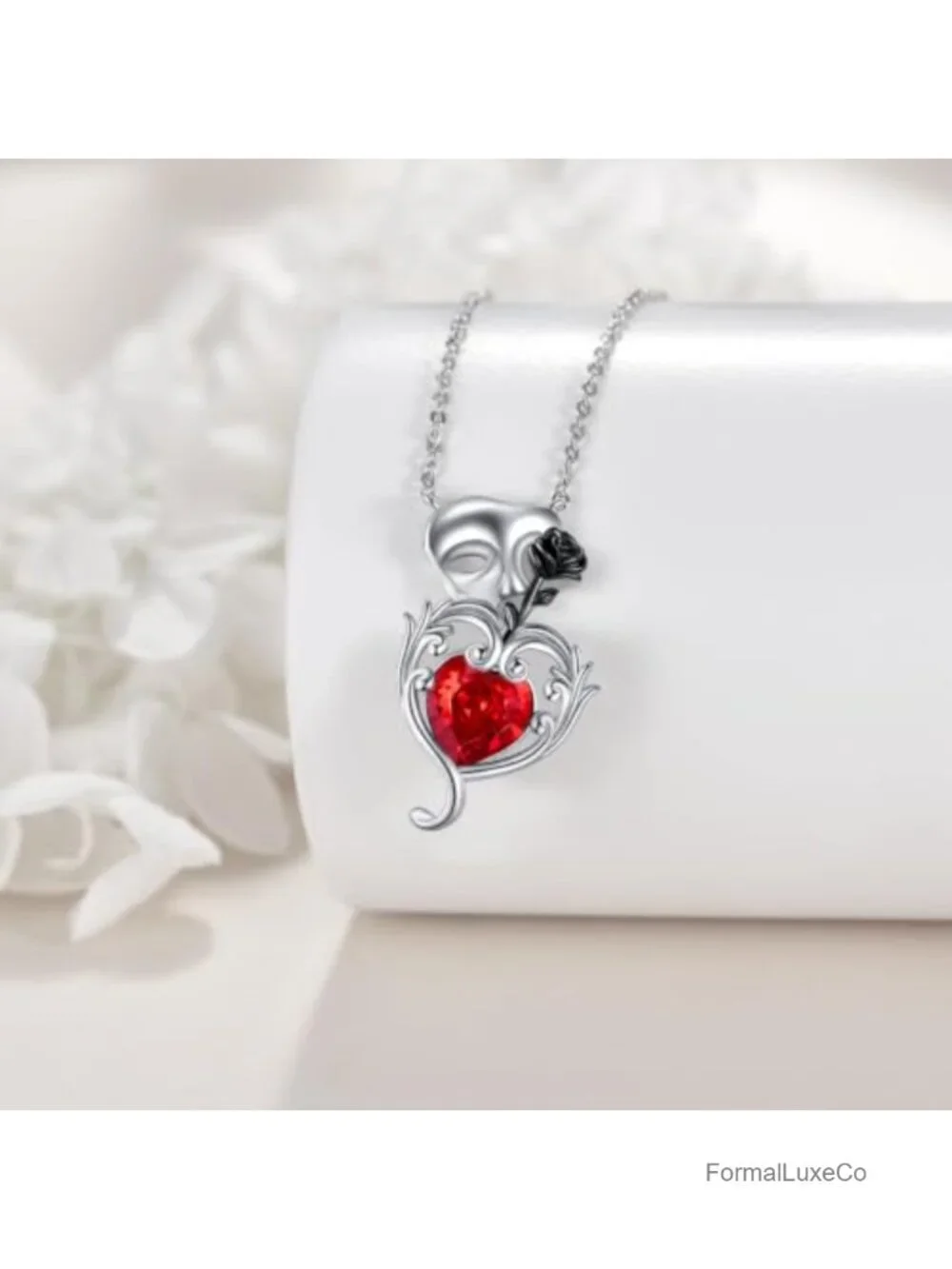 Phantom of the Opera Necklace 925 Sterling Silver Pendant Musical Theater Gift